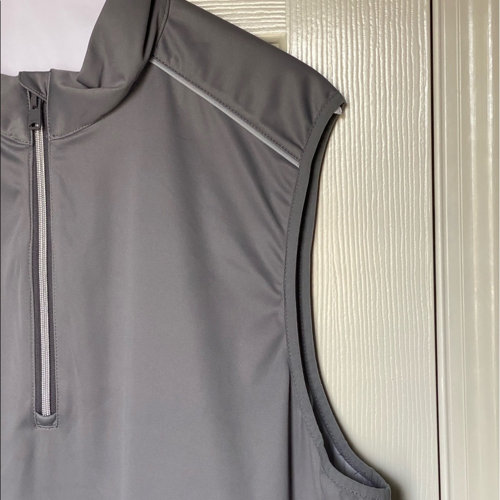 Greg Norman 1/4 Zip Solid Light Gray Wind Vest Xl - image 2